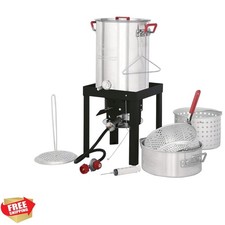Propane 30 Qt. Turkey Fryer  10 Qt. Fish Fryer Set - 50,000 BTU Outdoor Cooking