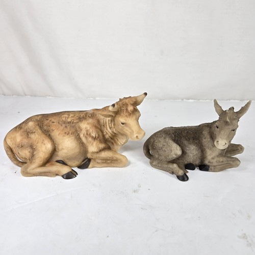 Juego de 2 estatuillas de animales belén de vaca romana clásicos de serafines #81490 certificado de autenticidad - Imagen 3 de 17