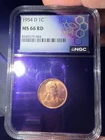 1954 D MS66RD Wheat Cent NGC Trader Bea Purple Core