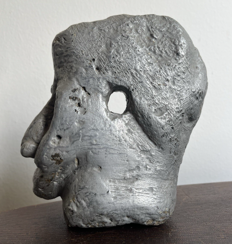Antique Folk Art Carved Stone Bust Face Head 1930s Outsider Art - Picture 3 of 23