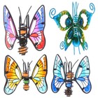 4 Pcs Butterfly Decor Ornament Pot Hanger Decorations Garden Insect Sculptures