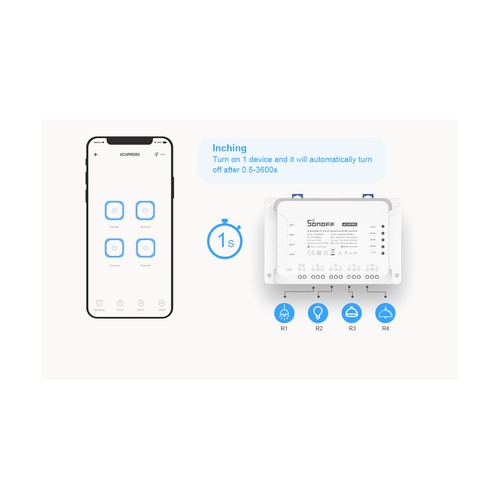 Sonoff 4CH R3 Wifi Smart Interrupteur Out 4 Appareils 230V AC Alexa Google Home - Bild 9 von 17