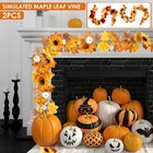 2 Pcs 2m Artificial Maple Leaf Garland Hanging Fall Maple Leaf Garland Refmj