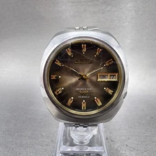 Citizen Seven Star V2 Watch Men 37mm Brown Dial Silver Tone Daydate Auto Runs