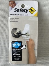 Safety 1st Brand OutSmart Child Proof White Door Lever Lock W/Decoy Button