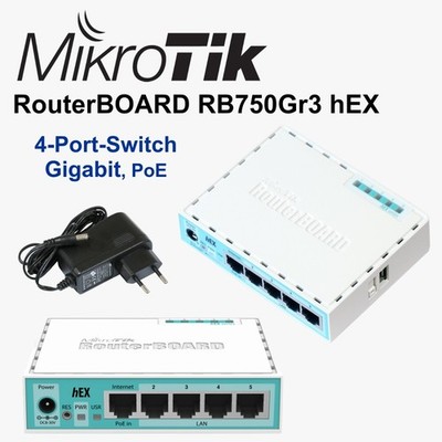 MikroTik RouterBOARD 750Gr3, hEX (RB750Gr3) PoE Gigabit 256 MB RAM NEU* OVP*  