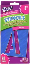 Pacon Reusable 3" Plastic Letter Stencils, 60-Count (1650)