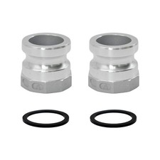 2 PCS Aluminum Global Type A Cam and Groove Hose Fitting, Plug x NPT Female w...