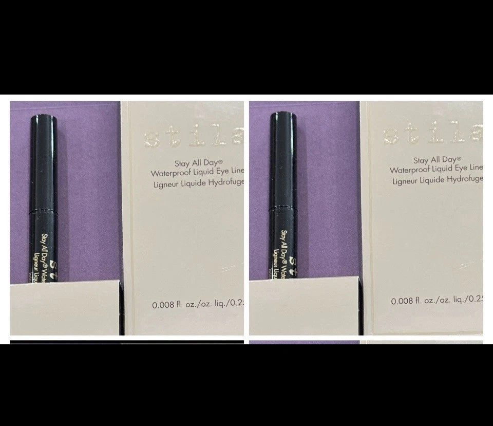 Stila Stay All Day Delineador de Ojos Líquido Impermeable Negro Paquete de 2 NUEVO Foto 3 de 4