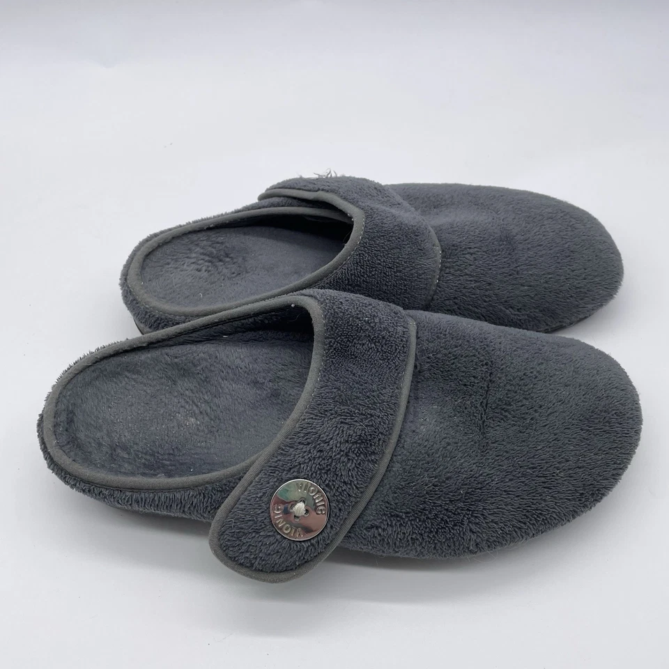 Chanclas Vionic Sadie para mujer talla 10 gris mula felpa sin cordones Foto 3 de 4