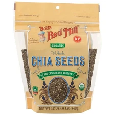 Bobs Red Mill Organic Chia Seeds 12 Ounce Pack of 5 Natural Nut and Seed