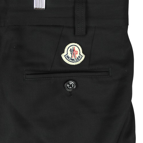 Moncler Hombres Pantalones Chinos Elastizados Negros Mezcla de Lana Cónica Talla 46 Botón - Imagen 7 de 20