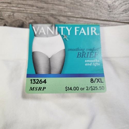 Vanity Fair Women's 8/XL  Smoothing Comfort Seamless Brief Panties White NWT - Imagen 3 de 4