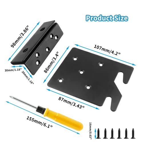 Biaungdo 2 Sets Bettrahmen Bettpfosten Doppelhaken Schlitz Halterung, Metall 4,2" x 3,4" - Bild 3 von 8