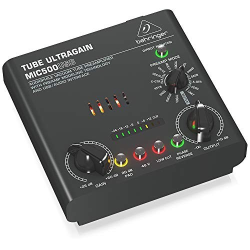 Behringer Microphone Preamp 1 Channel 12AX7 Vacuum Tube Built-in USB Audio Inter - Picture 2 of 4