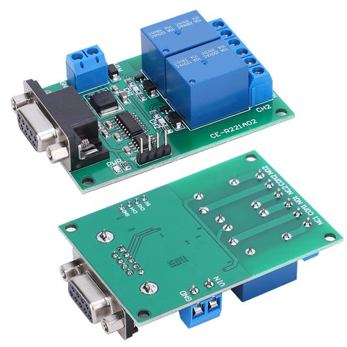 2-Channel Serial Port Relay Module RS232 UART Protocol DB9 Interface Board - Picture 6 of 9