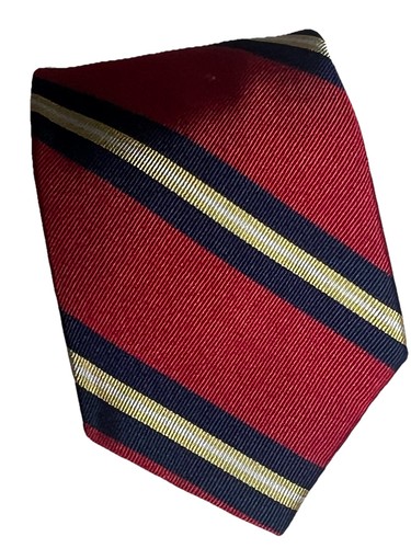 Cravatta vintage Lauren Ralph Lauren REPP a righe rosso blu oro made in Italy lusso - Foto 2 di 14