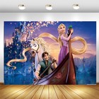 Tangled Rapunzel Princess Birthday Party Backdrop Photo Background Decoration