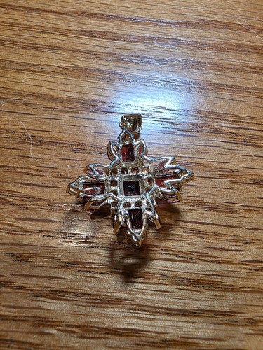 Vintage Heng NGAI  10k Yellow Gold Garnet, Amethyst , Citrine Pendant - Bild 2 von 7