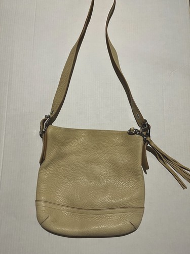 Borsa a tracolla Coach vintage beige pelle ciottolata morbida borsone - Foto 3 di 3