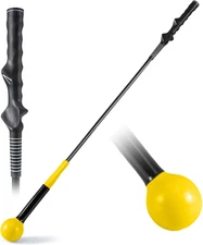 Golf Swing Trainer 40" Warm-Up Golf Practice Training Aid with Weighted....