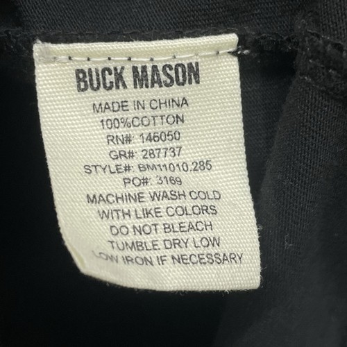 Buck Mason Shirt Mens Large Black Long Sleeve Cotton Henley Casual Pullover - Afbeelding 6 van 11