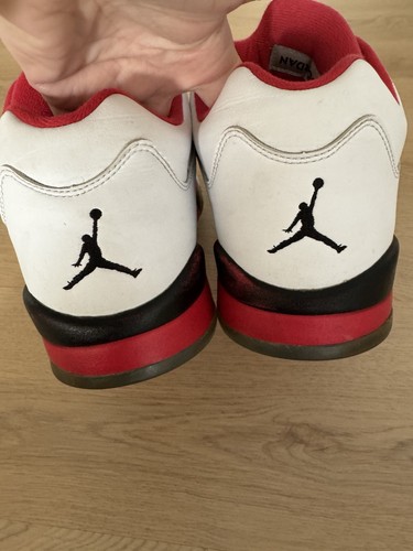 Air Jordan 5 Retro Low 2015 Fire Red Sneaker Weiß Leder Größe 12 819171-101 - Bild 4 von 8