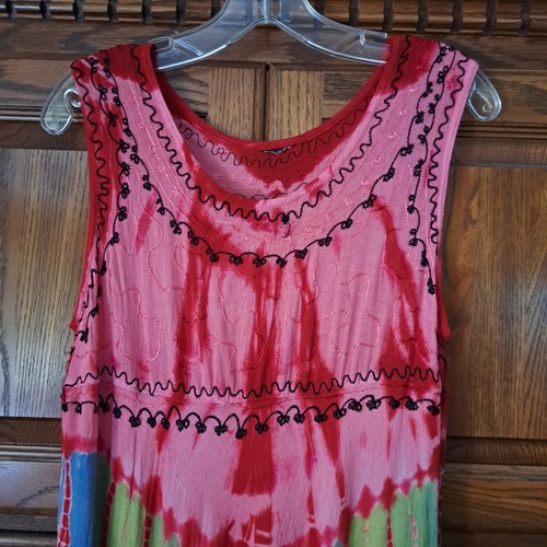 Vestido de mujer M/L tie dye gasa sin mangas verano - Imagen 2 de 3