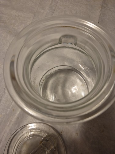 Tarro de galletas de vidrio con forma de lata de leche vintage bote con tapa gran decoración de granja - Imagen 7 de 8