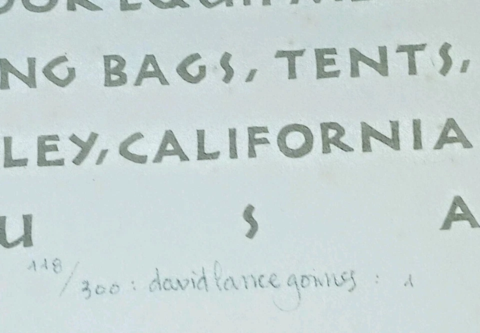 复古 Northface 签名 20 世纪 70 年代艺术印刷品 David LANCE GOINES 海报原版 — 第 4/4 张图片