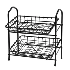 2-Tier Metal Hand Crafted Basket With Durable Finish
