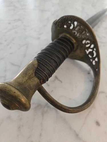 Antique Authentic American US CSA Civil War Sword Etched