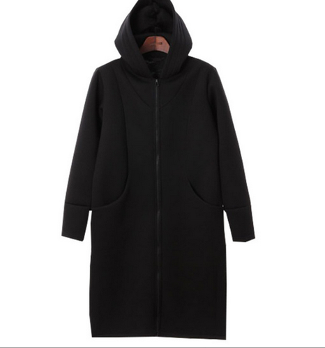 Punk Men's Long Cardigan Hoodie Coats Zip Up Gothic Jacket Casual Trench Hooded - Picture 4 of 5