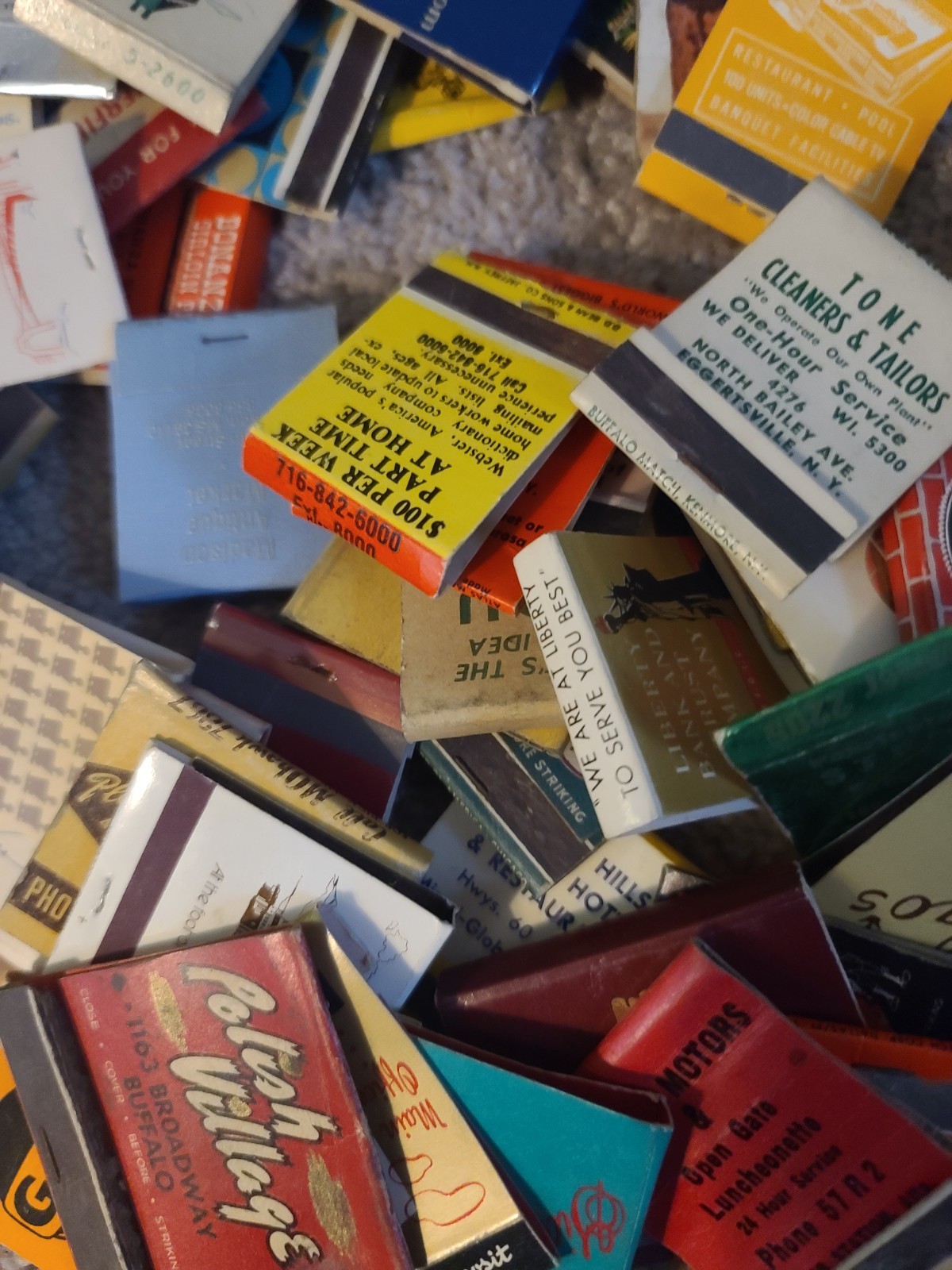 VINTAGE LOT OF 70 ASSORTED VINTAGE  MATCHBOOK COVERS !!assortment varies