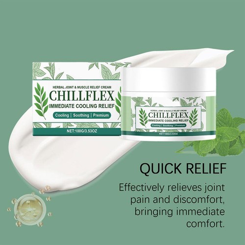Crema de alivio de articulaciones y músculos a base de hierbas 100 g Chillflex alivio de enfriamiento inmediato NUEVO - Imagen 8 de 14
