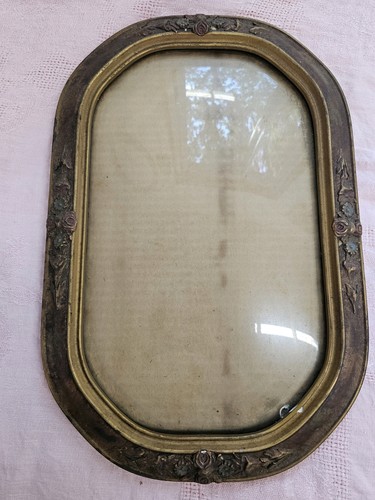 Antiker Bilderrahmen gebogenes Glas Guesso Rahmen 18x12 Zoll