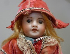 Antique French Bisque & Compo 8" Cabinet Doll SFBJ 60 Paris Closed Mouth Origina
