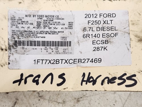 2012 FORD F250 F350 6.7L DIESEL TRANSMISSION HARNESS OEM CC3T-15525-BB - Picture 9 of 9