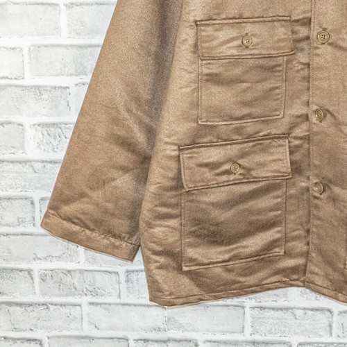 ENGINEERED GARMENTS NY BA Shirt Jacket in Khaki Poly Suede faux leather Small - Picture 7 of 9