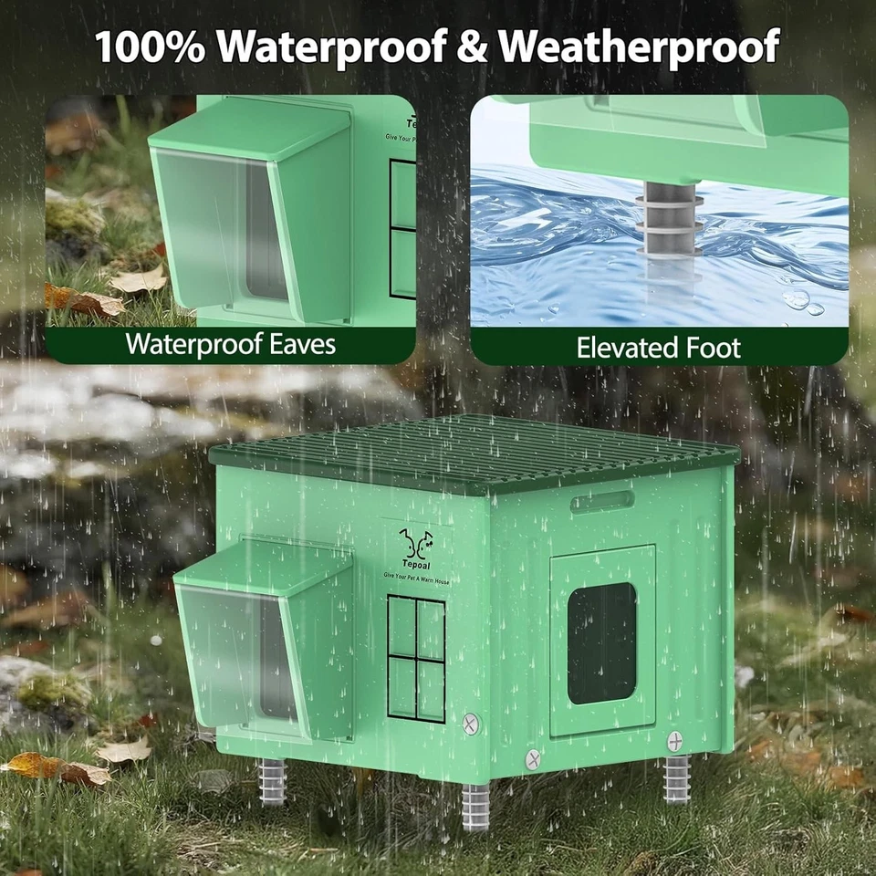 100% Waterproof & Weatherproof Heated Cat House for Outside, Fully Insulated - Image 4 of 4
