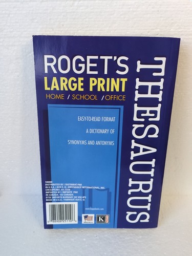 Roget's Thesaurus Large Print Paperback Easy to Read 2014 - Picture 2 of 6