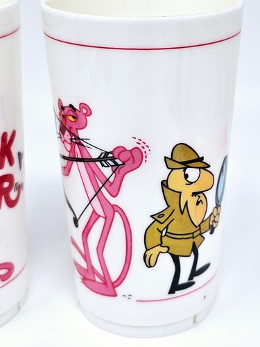 The Pink Panrher New w/ Stickers 1979 Lot of 2 Plastic Cups Deka 6oz. Vintage VG - Picture 3 of 9
