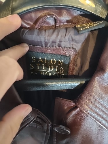 Chaqueta de cuero para mujer Salon Studio Haband XL abotonada vaquera occidental ranchero - Imagen 2 de 8