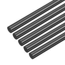 5Pcs Black Plastic Rods 25.5 x 330mm ABS Round Stick Round Solid Bar DIY Model