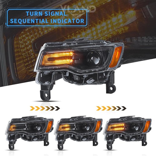 VLAND For 2014-2022 Jeep Grand Cherokee LED Projector Headlights W/Animation DRL - Bild 15 von 28