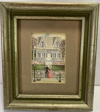 Vintage 1989 Mini Wall Art 6x5 "FIRST HOME" by Bonnie Holden - Victorian Era Art