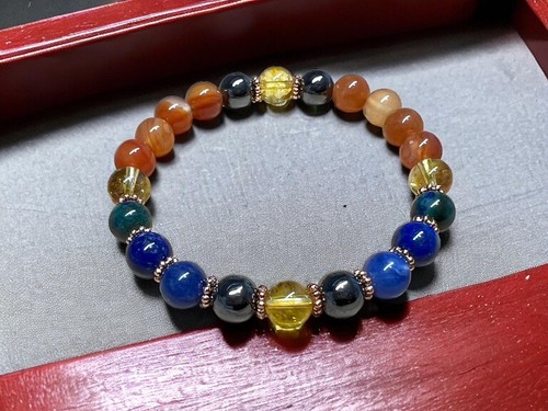 Celestial Harmony Bracelet with Lapis Lazuli, Citrine, Carnelian, Hematite, and - Picture 7 of 33