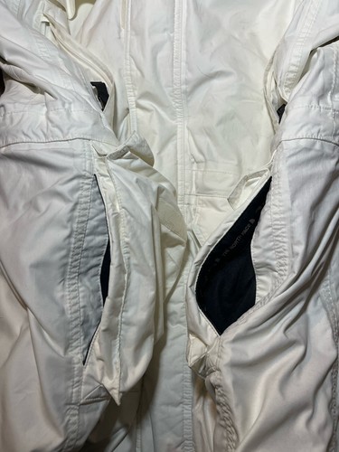 The North Face Mens Off White Goose Down Parka Hyvent Ski Jacket XL Pockets - Picture 13 of 14