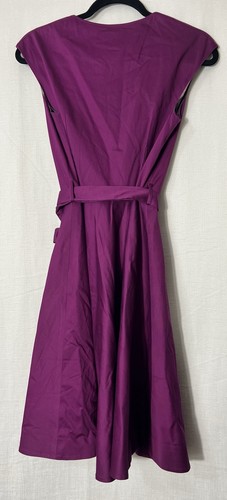 TED BAKER LONDON Sigorni Cap Sleeve Stretch Cotton Wrap Dress Grape Size 2 - Picture 7 of 10