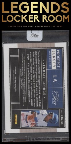 2024 Panini Three And Two Prospect Jersey Autographs Kendall George Dodgers /99 - Bild 2 von 2